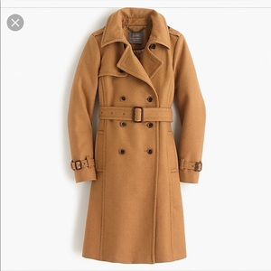 J Crew Wool Cashmere Trench Coat Size 16 NWOT